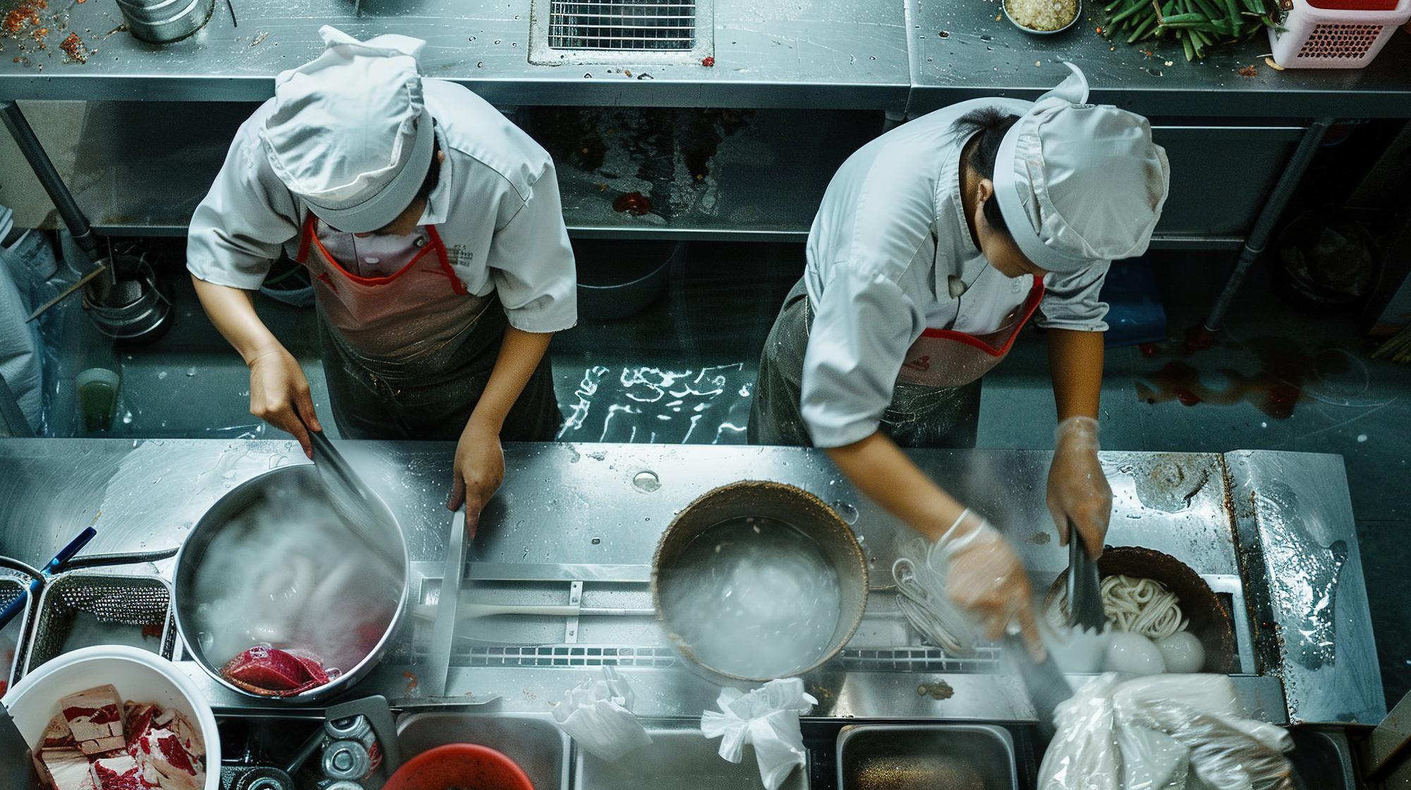 Workshop kitchen with chefs working